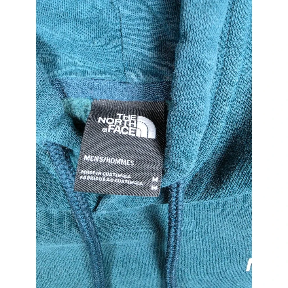 The North Face Hoodie Mens M Green Blue Box Logo Graphic Pullover Sweatshirt